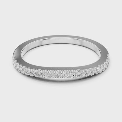 French Pave Half-Eternity Wedding Band