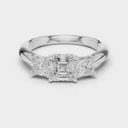 Trilogy -  Princess Cut Engagement Ring