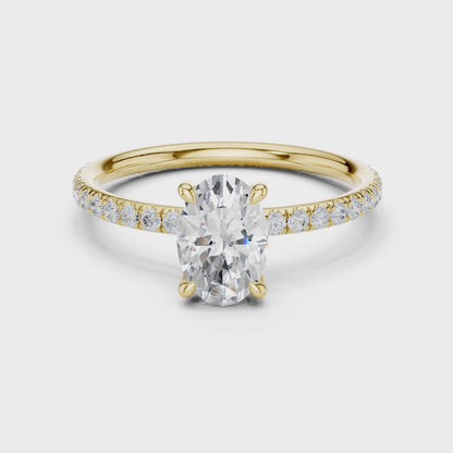 Pave Solitaire - Oval Engagement Ring