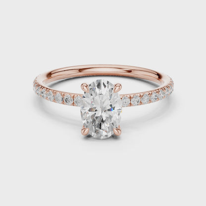 Pave Solitaire - Oval Engagement Ring