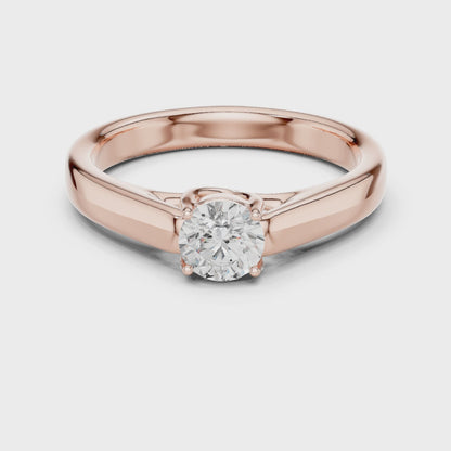 Cathedral Knife-Edge Solitaire - Round Engagement Ring